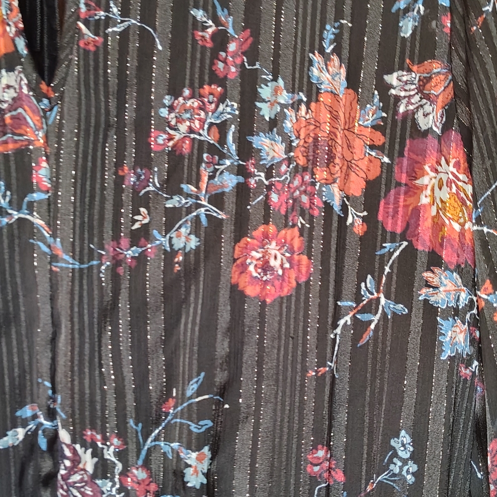 Xhilaration Black Floral Long Sleeve Dress
